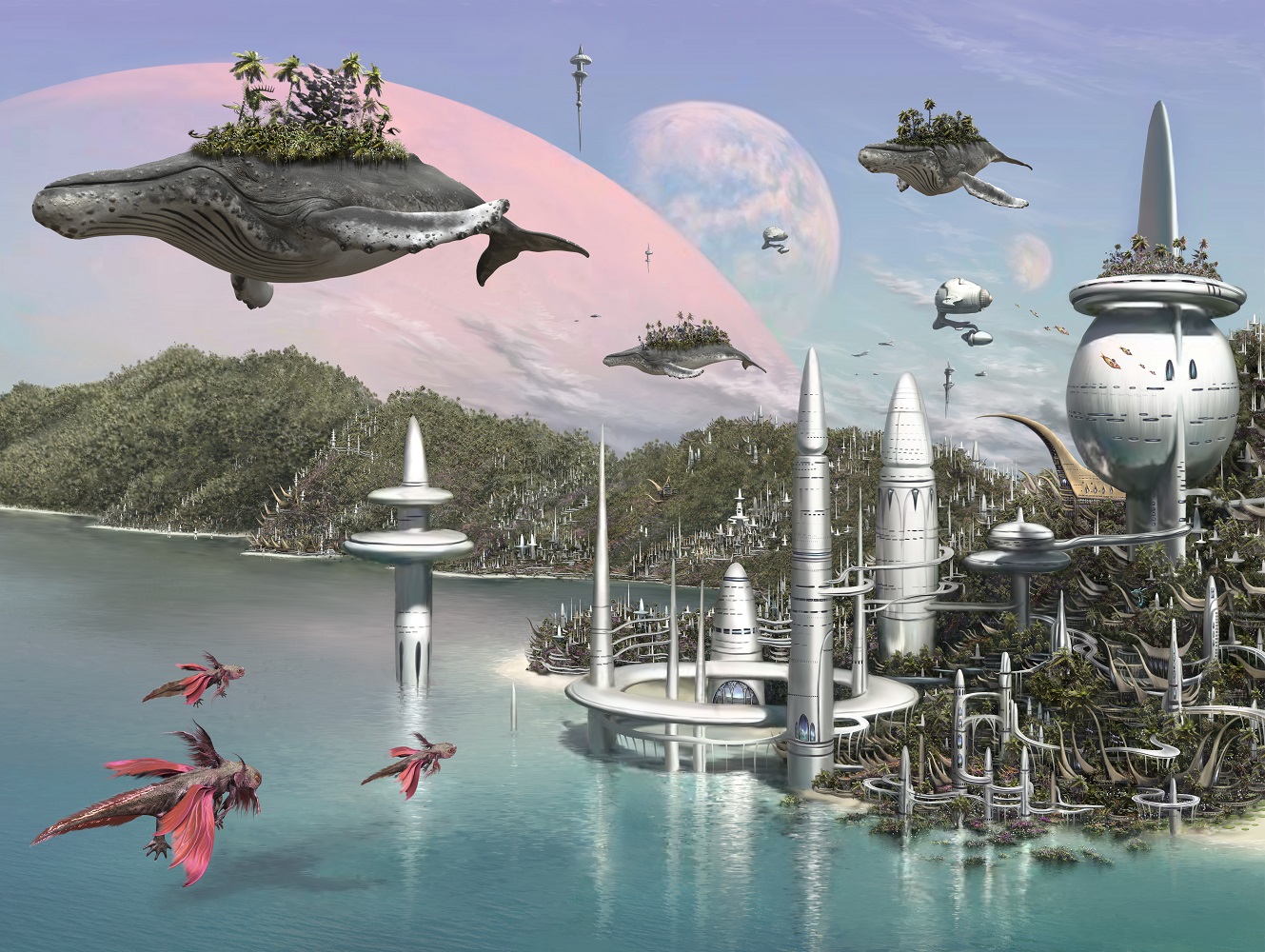 Hiker crossing a rocky stream